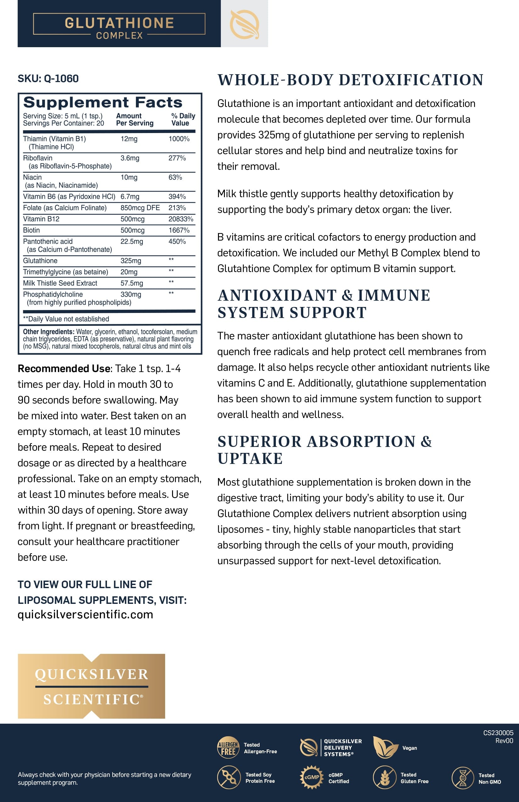 Liposomal Glutathione Complex
