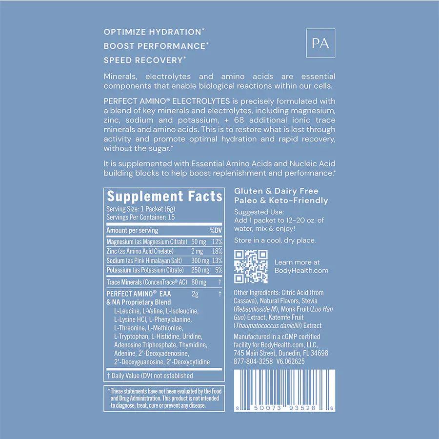 Perfect Amino Electrolytes Serving Packets (Mixed Berry)