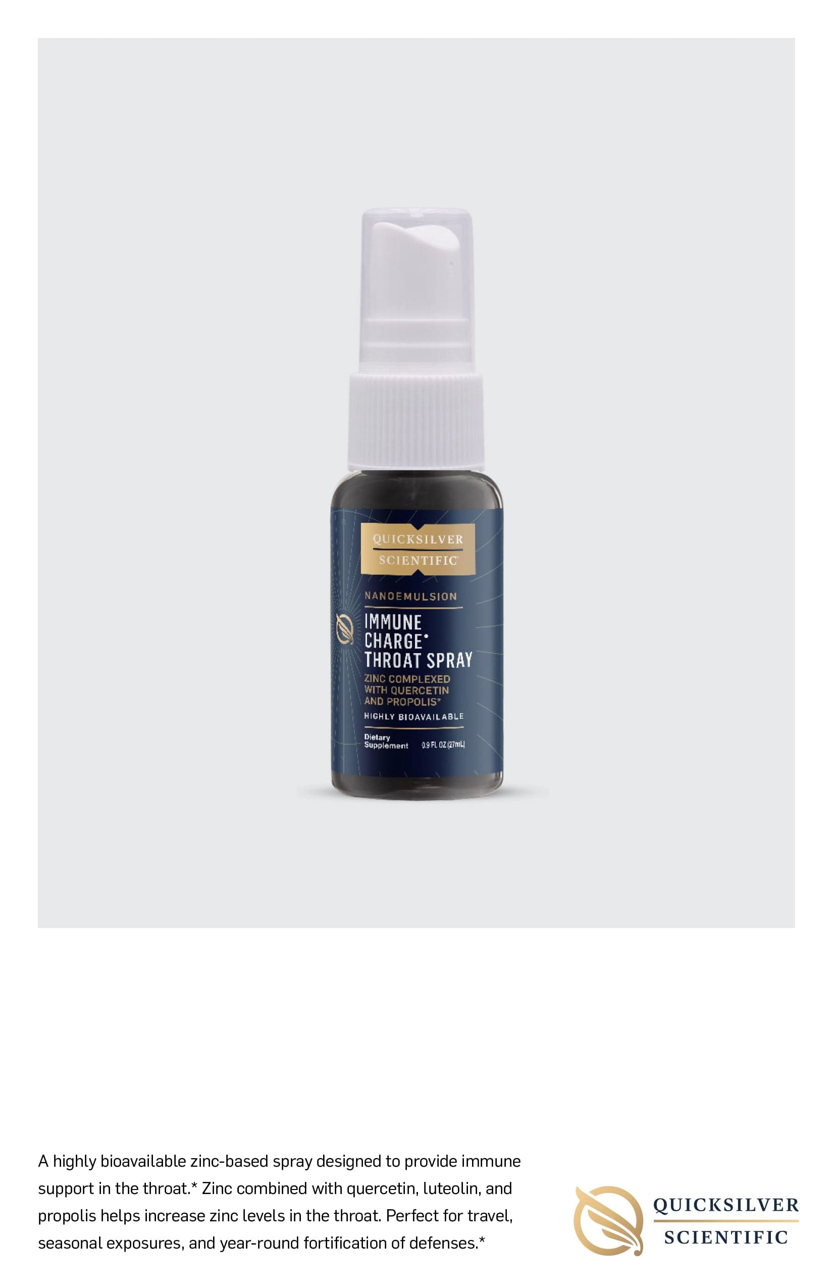 Quicksilver Scientific hk Immune charge throat spray