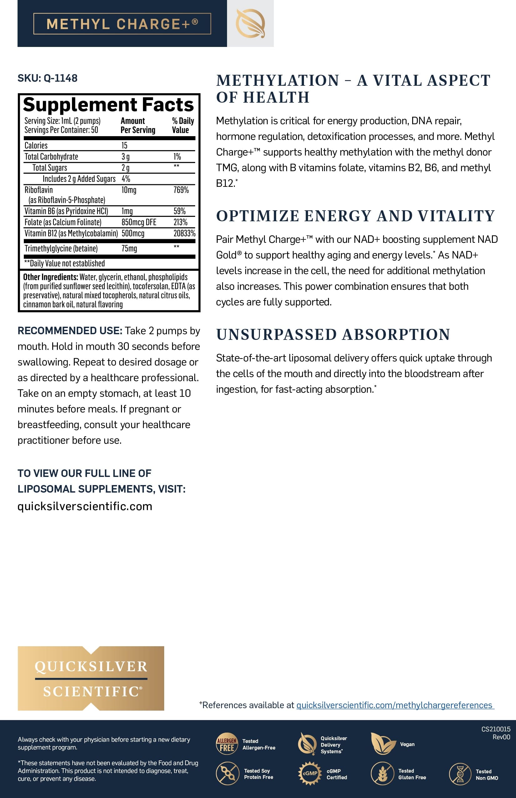 Quicksilver Scientific Methyl Charge HK