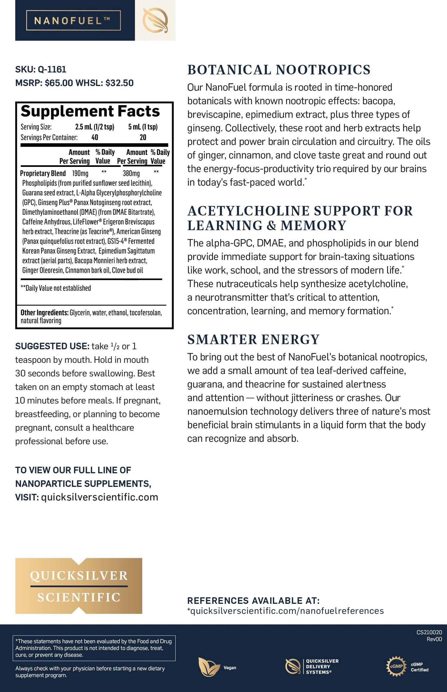 Nanofuel® Quicksilver Scientific HK fact sheet