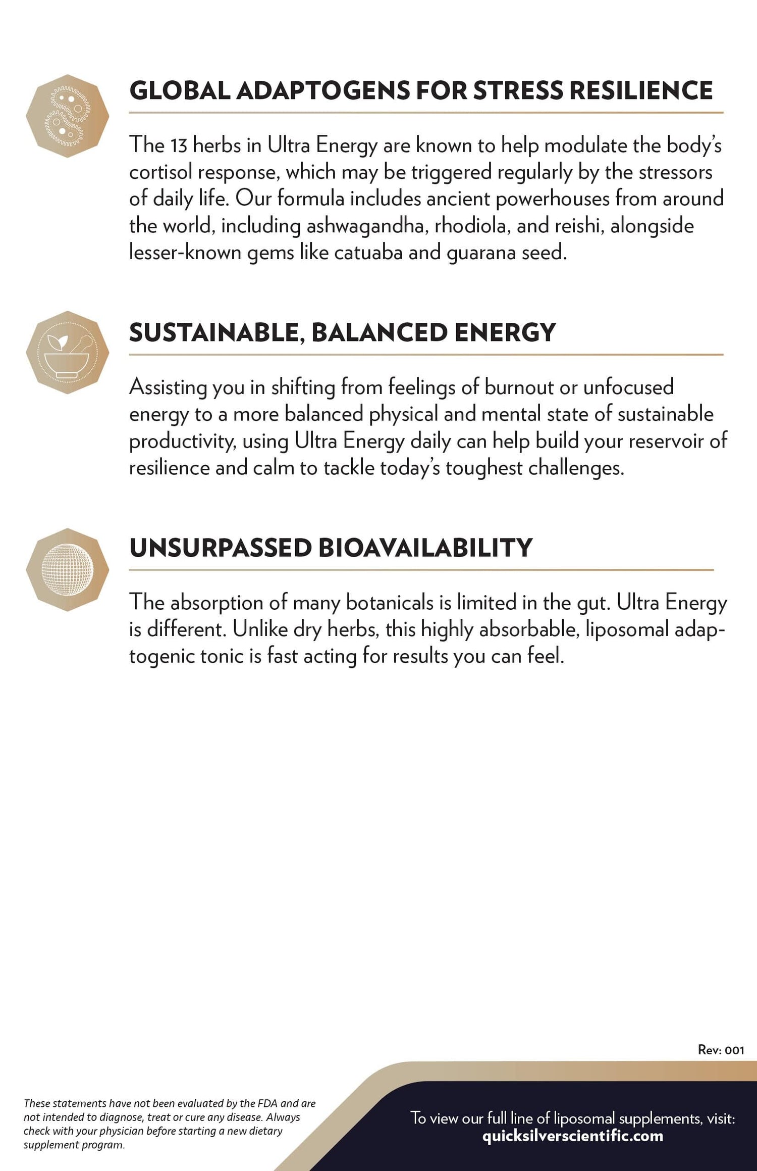 Ultra Energy® - Quicksilver Scientific Fact Sheet