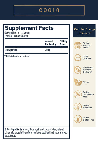 Quicksilver CoQ10 Supplement Facts 