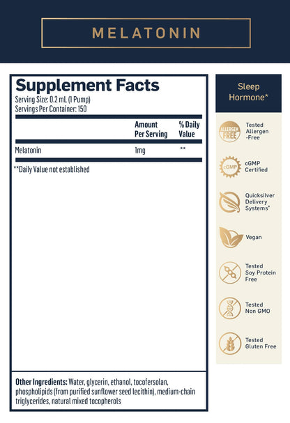 Quicksilver Scientific Liposomal Melatonin Supplement Facts