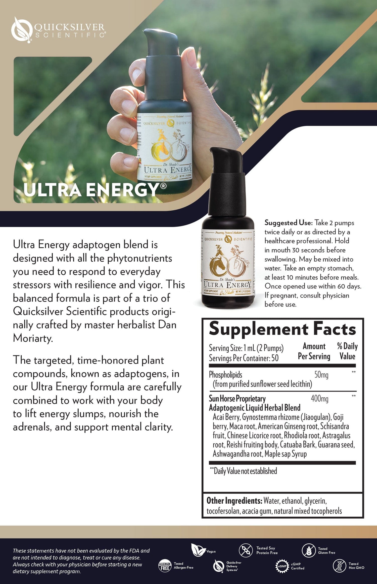 Ultra Energy® - Quicksilver Scientific Fact Sheet