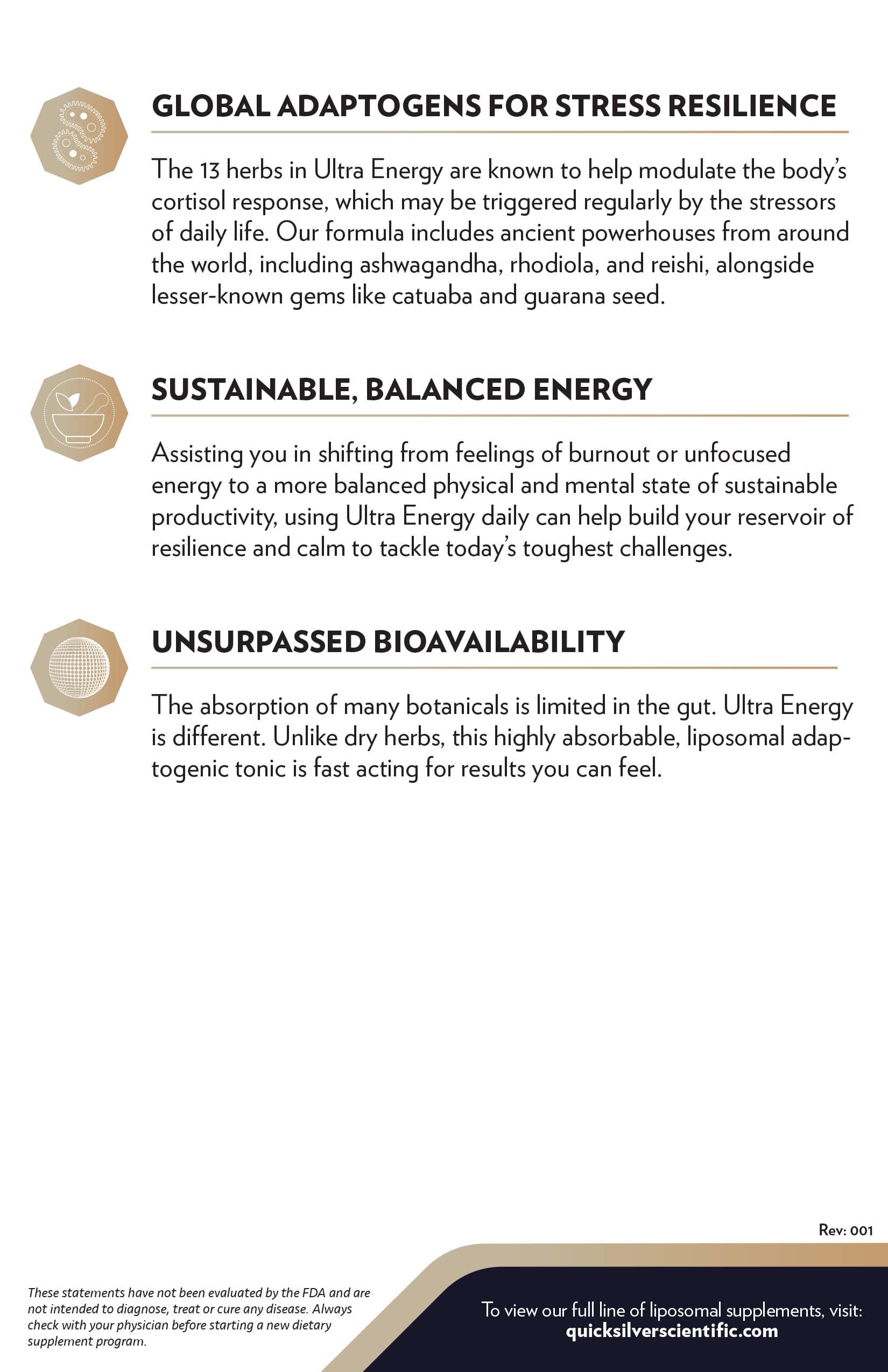 Ultra Energy® - Quicksilver Scientific Fact Sheet